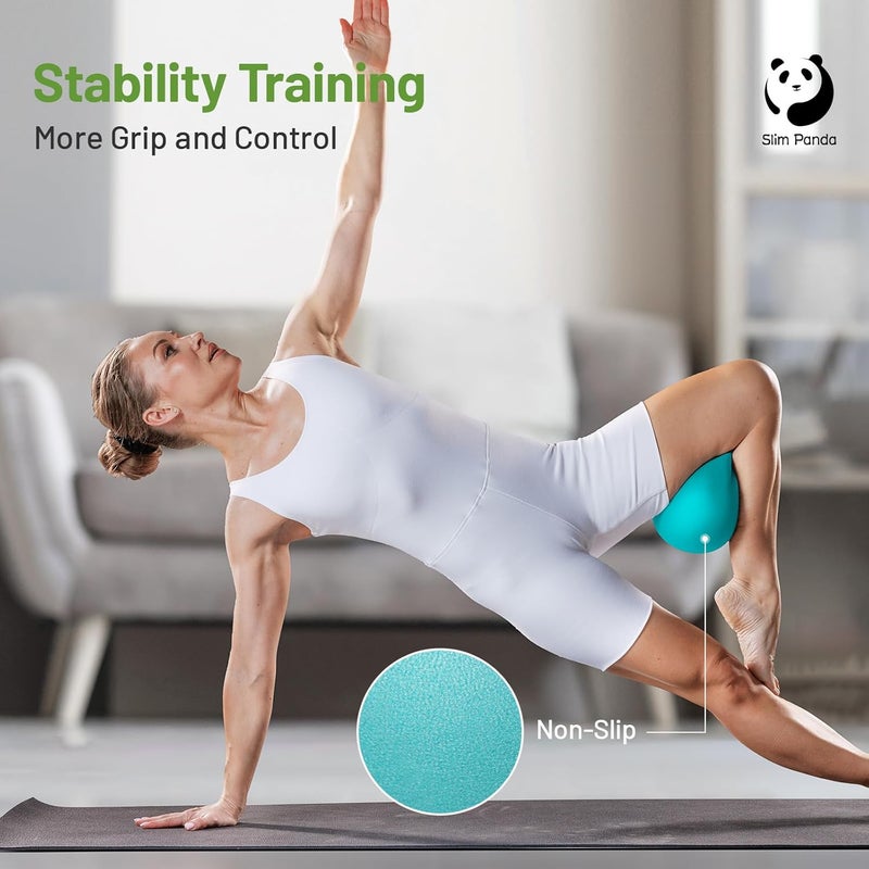 Slim Panda Pilates Ball, 9 Inch Small Exercise Ball, Anti Burst Mini Yoga Ball for Stability, Workout, Barre, Core Strength, Physical Therapy, Balance, Stretching - Image 5